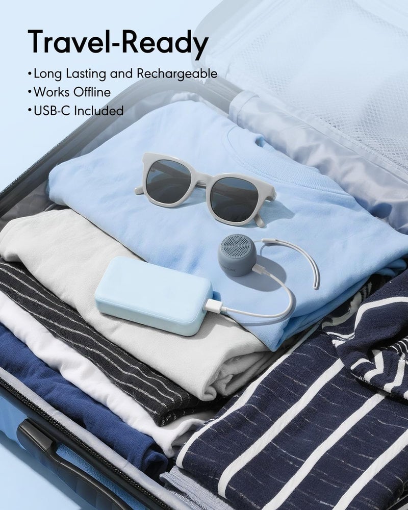 FLOWTUNE Sound Machine White Noise Machine for Baby Adults, Mini Portable Sound Machine for Travel, 6H Timer, 18 Soothing Sleep Sounds Gift (Misty Blue) - Image 4